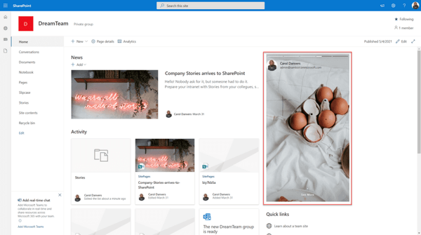 Community sample: Engage your users with SharePoint stories/reels