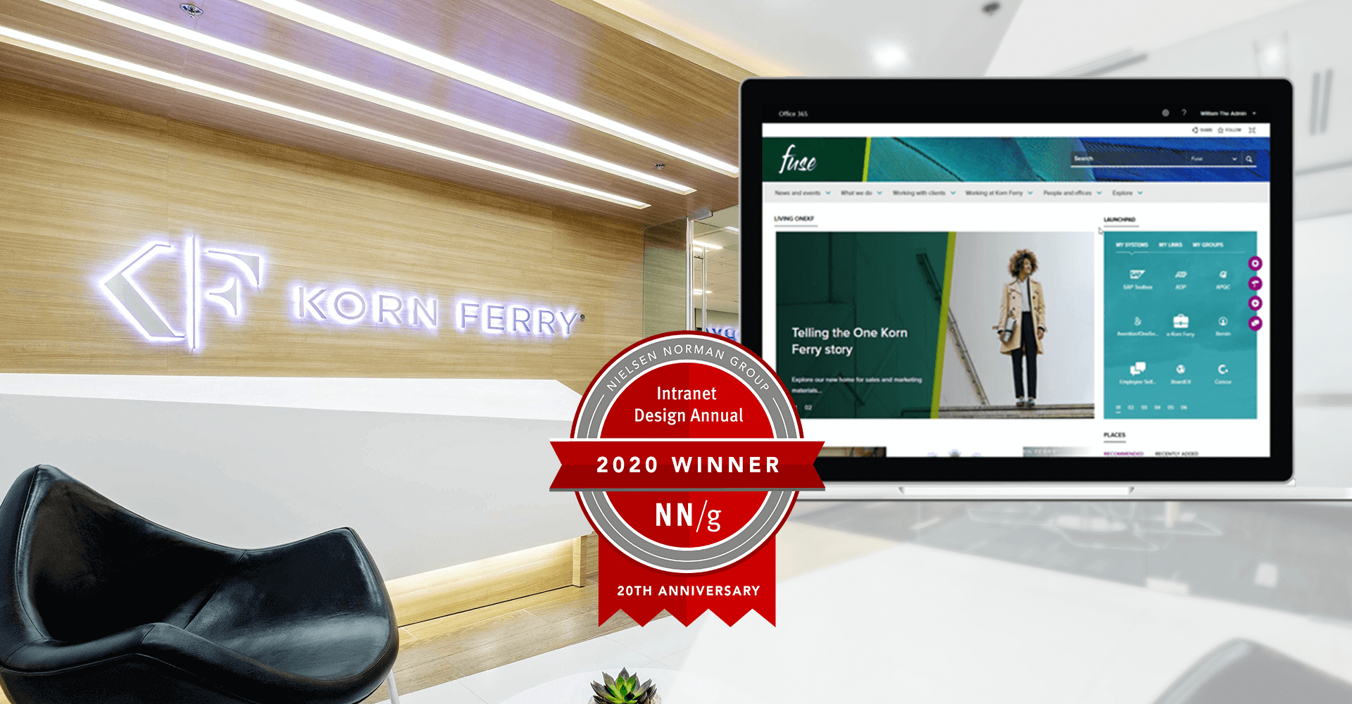 Korn Ferry office with NNG Intranet Design Annual Award overlay