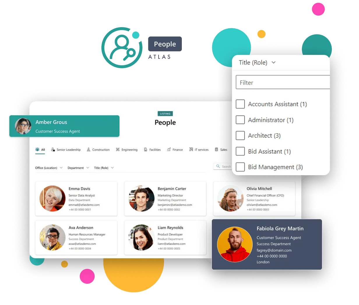 Atlas Employee Manage Persona fields Pictures and Organisation tree Title and Profile